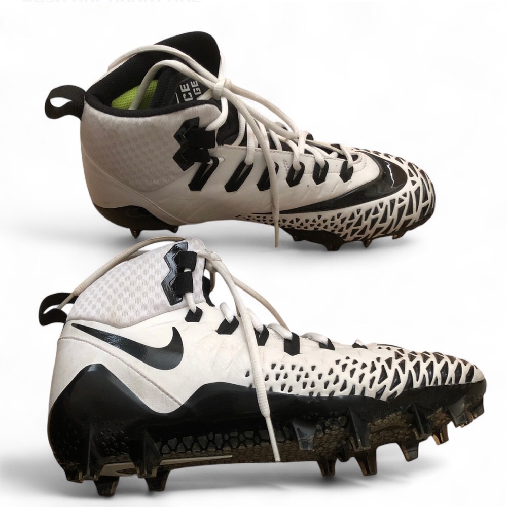 Nike Force Savage Pro Mid Lineman Football Cleats White/Black